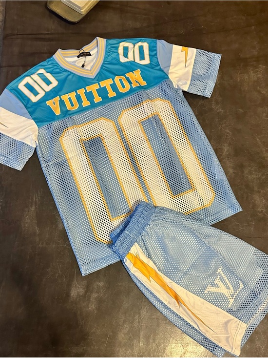 No brand Pants - LV  Light Blue Mesh Sports Set